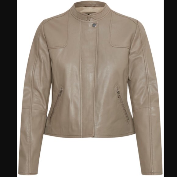 Soaked in Luxury SLAmie Leather Jacket in color Brindle Size Medium / M NWT